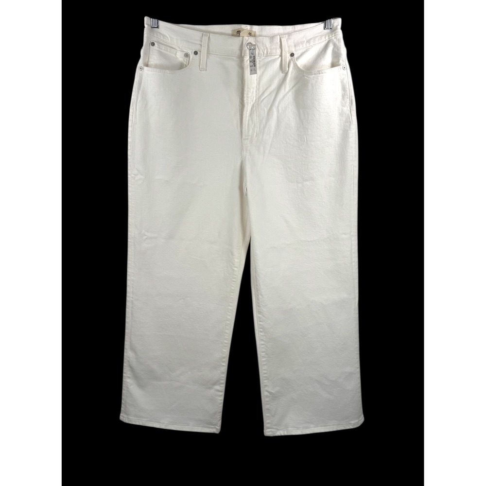 Madewell Perfect Vintage Wide-Leg Crop Jeans cream 90s boho high waist sz 33